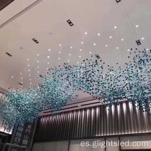 Nuevo producto Diseño moderno Decoración personalizada Proyecto de cristal Big Hotel Lobby Candelier